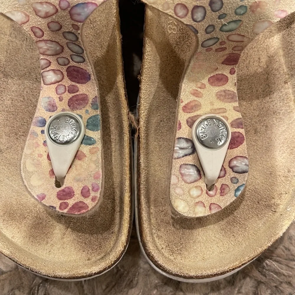 Birkenstock Girl's Gizeh Birko-Flor Magic Stones yellow size 32…13.5